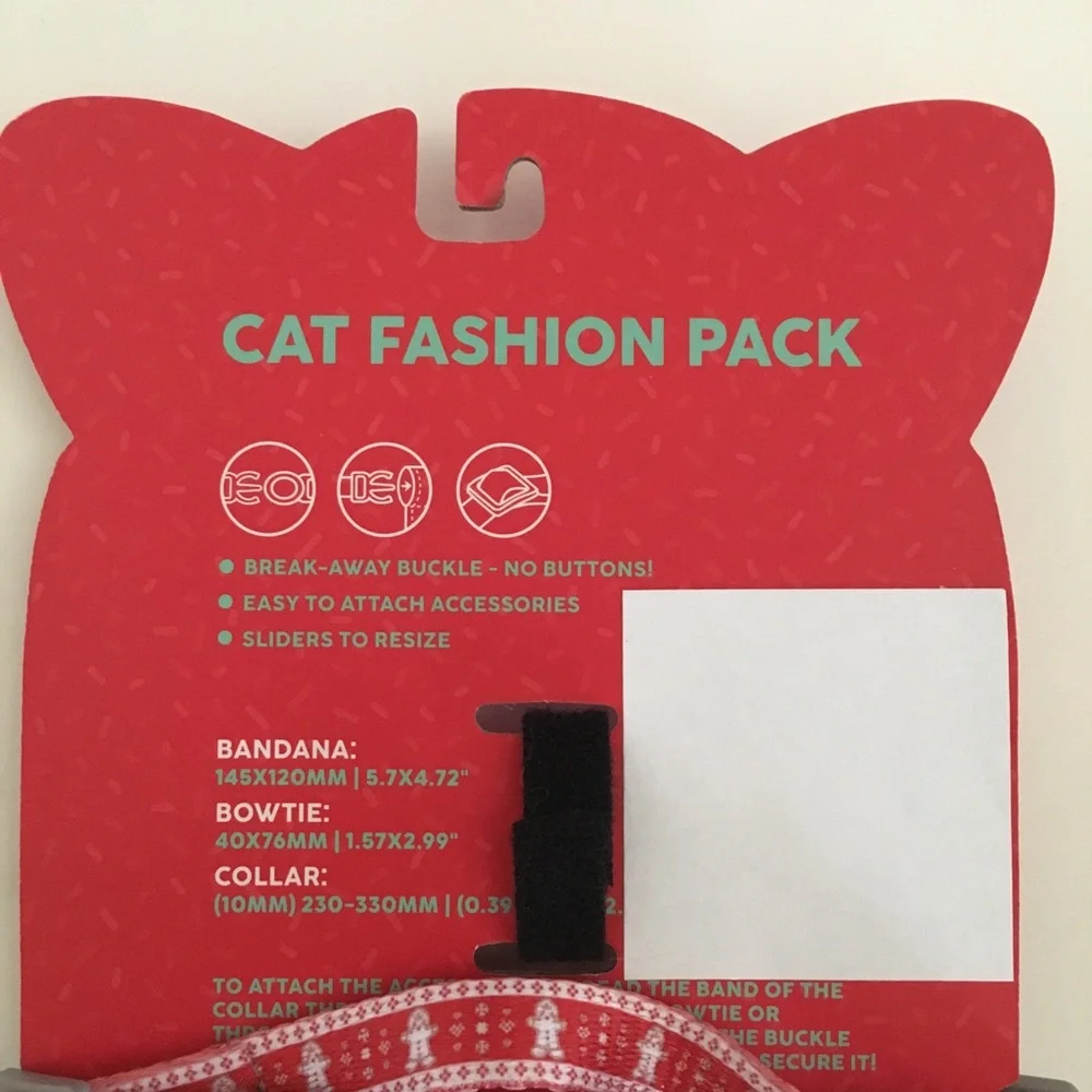 NEW Cat Collar Bowtie & Bandana Red “Meowlidays” Fashion Christmas | FuzzYard